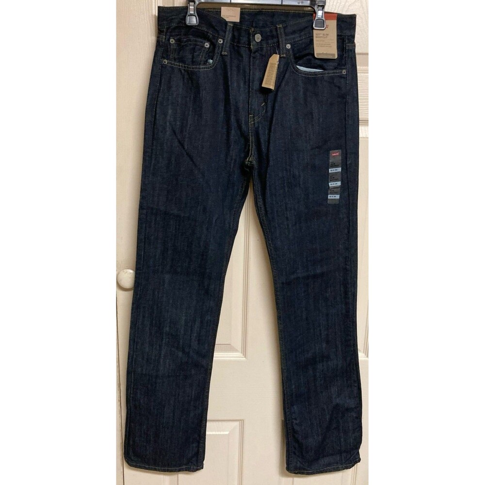 Men's Levi's 527 Slim Bootcut Jeans Dark Wash Blue Size 32x34 (33x34 Actual) NWT